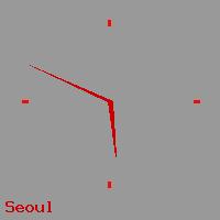 Best call rates from Australia to KOREA SOUTH. This is a live localtime clock face showing the current time of 3:02 pm Wednesday in Seoul.