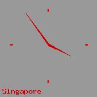 Best call rates from Australia to SINGAPORE. This is a live localtime clock face showing the current time of 4:56 am Thursday in Singapore.