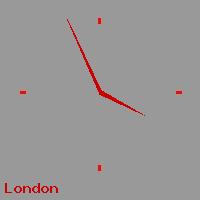 Best call rates from Australia to UNITED KINGDOM. This is a live localtime clock face showing the current time of 11:48 pm Friday in London.