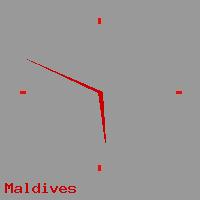 Best call rates from Australia to MALDIVES. This is a live localtime clock face showing the current time of 3:59 pm Friday in Maldives.