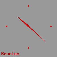 Best call rates from Australia to REUNION. This is a live localtime clock face showing the current time of 10:10 pm Friday in Reunion.