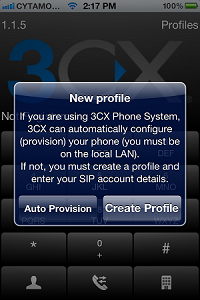 3CX iPhone create profile