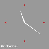Best call rates from Australia to ANDORRA. This is a live localtime clock face showing the current time of 6:27 pm Sunday in Andorra.