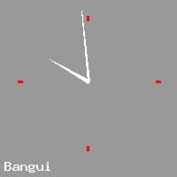 Best call rates from Australia to CENTRAL AFRICAN REPUBLIC. This is a live localtime clock face showing the current time of 11:09 am Monday in Bangui.