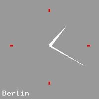 Best call rates from Australia to GERMANY. This is a live localtime clock face showing the current time of 9:05 pm Tuesday in Berlin.