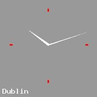 Best call rates from Australia to IRELAND. This is a live localtime clock face showing the current time of 5:20 pm Sunday in Dublin.