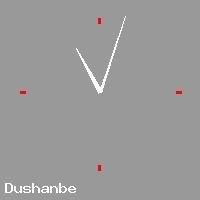 Best call rates from Australia to TAJIKISTAN. This is a live localtime clock face showing the current time of 1:24 am Wednesday in Dushanbe.