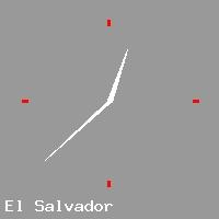 Best call rates from Australia to EL SALVADOR. This is a live localtime clock face showing the current time of 1:39 am Saturday in El Salvador.
