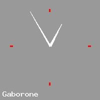 Best call rates from Australia to BOTSWANA. This is a live localtime clock face showing the current time of 10:03 pm Tuesday in Gaborone.