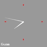 Best call rates from Australia to GUAM. This is a live localtime clock face showing the current time of 10:14 am Sunday in Guam.