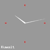 Best call rates from Australia to KUWAIT. This is a live localtime clock face showing the current time of 11:28 pm Tuesday in Kuwait.