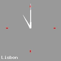 Best call rates from Australia to PORTUGAL. This is a live localtime clock face showing the current time of 10:16 am Monday in Lisbon.