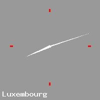 Best call rates from Australia to LUXEMBOURG. This is a live localtime clock face showing the current time of 9:48 am Monday in Luxembourg.