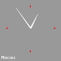 Best call rates from Australia to MACAU. This is a live localtime clock face showing the current time of 3:23 am Wednesday in Macau.