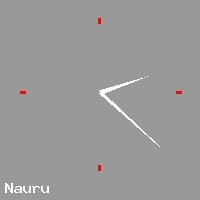 Best call rates from Australia to NAURU. This is a live localtime clock face showing the current time of 7:36 am Wednesday in Nauru.