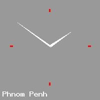Best call rates from Australia to CAMBODIA. This is a live localtime clock face showing the current time of 11:14 pm Sunday in Phnom Penh.