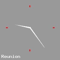 Best call rates from Australia to REUNION. This is a live localtime clock face showing the current time of 11:51 pm Tuesday in Reunion.
