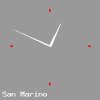 Best call rates from Australia to SAN MARINO. This is a live localtime clock face showing the current time of 9:03 pm Tuesday in San Marino.
