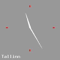 Best call rates from Australia to ESTONIA. This is a live localtime clock face showing the current time of 11:05 pm Tuesday in Tallinn.