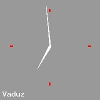 Best call rates from Australia to LIECHTENSTEIN. This is a live localtime clock face showing the current time of 8:22 am Saturday in Vaduz.