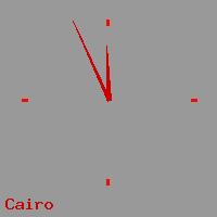 Best call rates from Australia to EGYPT. This is a live localtime clock face showing the current time of 12:05 am Wednesday in Cairo.
