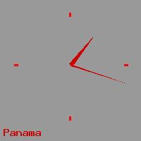 Best call rates from Australia to PANAMA. This is a live localtime clock face showing the current time of 2:55 am Friday in Panama.