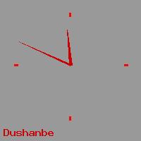 Best call rates from Australia to TAJIKISTAN. This is a live localtime clock face showing the current time of 6:01 pm Thursday in Dushanbe.