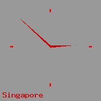 Best call rates from Australia to SINGAPORE. This is a live localtime clock face showing the current time of 5:54 pm Thursday in Singapore.