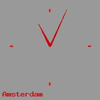 Best call rates from Australia to NETHERLANDS. This is a live localtime clock face showing the current time of 5:15 pm Saturday in Amsterdam.
