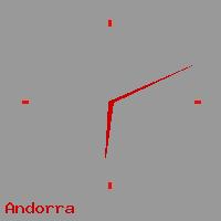 Best call rates from Australia to ANDORRA. This is a live localtime clock face showing the current time of 12:06 am Wednesday in Andorra.
