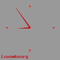 Best call rates from Australia to LUXEMBOURG. This is a live localtime clock face showing the current time of 7:45 am Thursday in Luxembourg.