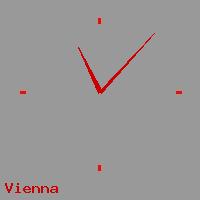 Best call rates from Australia to AUSTRIA. This is a live localtime clock face showing the current time of 10:11 pm Thursday in Vienna.