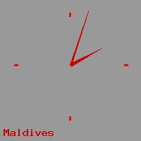 Best call rates from Australia to MALDIVES. This is a live localtime clock face showing the current time of 2:12 am Friday in Maldives.