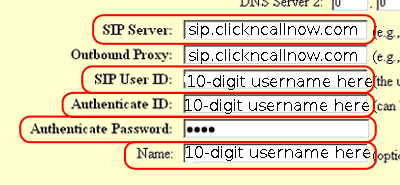 Grandstream sip config